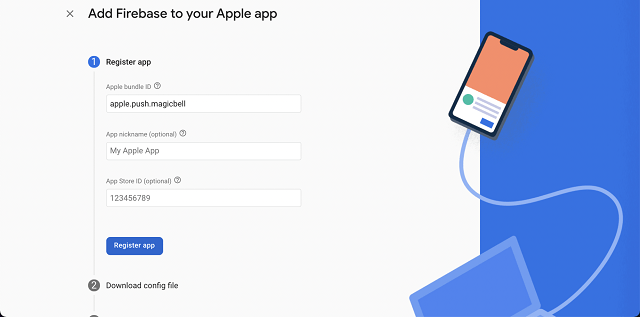 Add Firebase to your app screenshot
