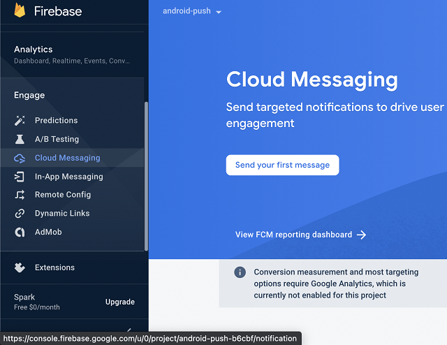 Cloud Messaging screenshot