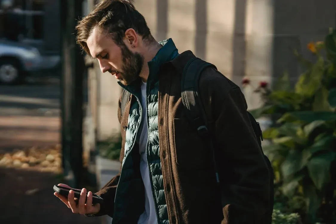Person looking at a smartphone