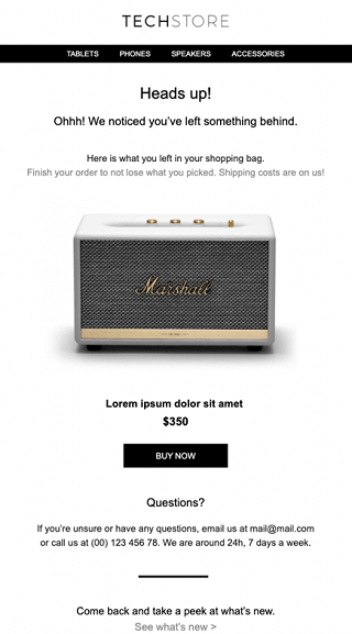 Abandoned Cart Template