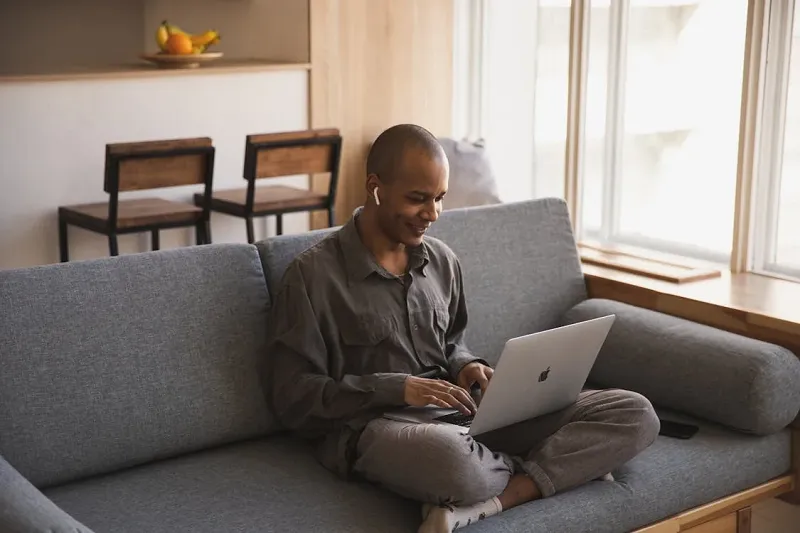 Developer working remotely