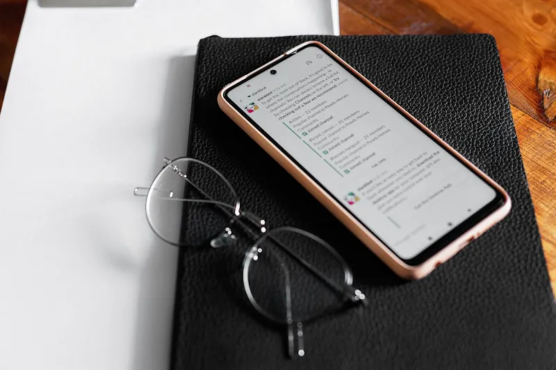 Smartphone with messages on screen