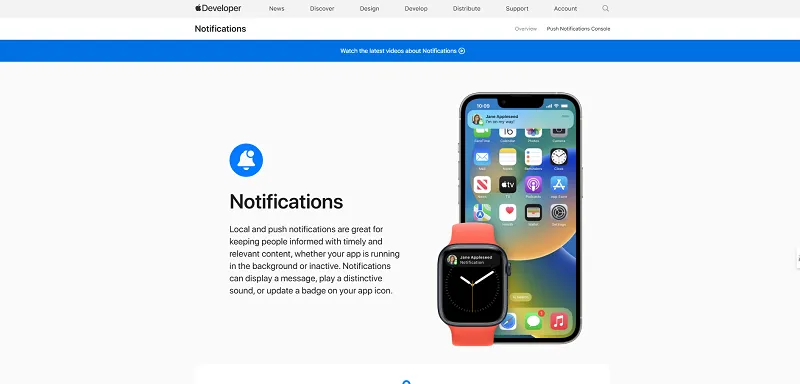 Apple Developer Notifications Console screenshot