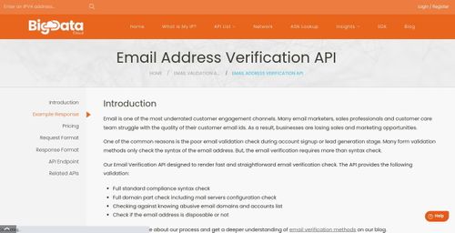 BigData Cloud Email Address Verification API
