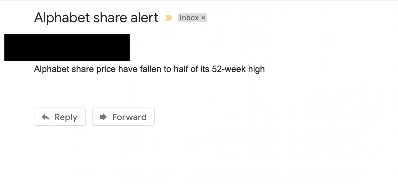 Recipient email screenshot