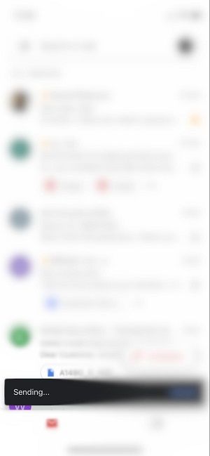 Gmail toast notification showing Message sent confirmation